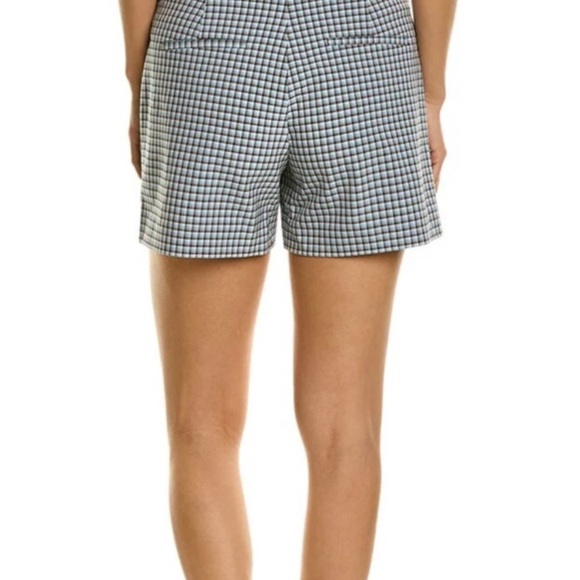 Theory Lynie Check Plaid Blue Black Tailored Short Size 8 NWOT - Picture 3 of 8